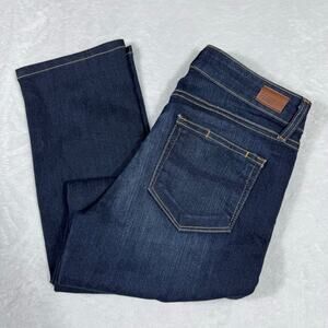 PAIGE Denim Skyline Straight Leg Jeans Women's 27 Dark Blue Wash Low Rise